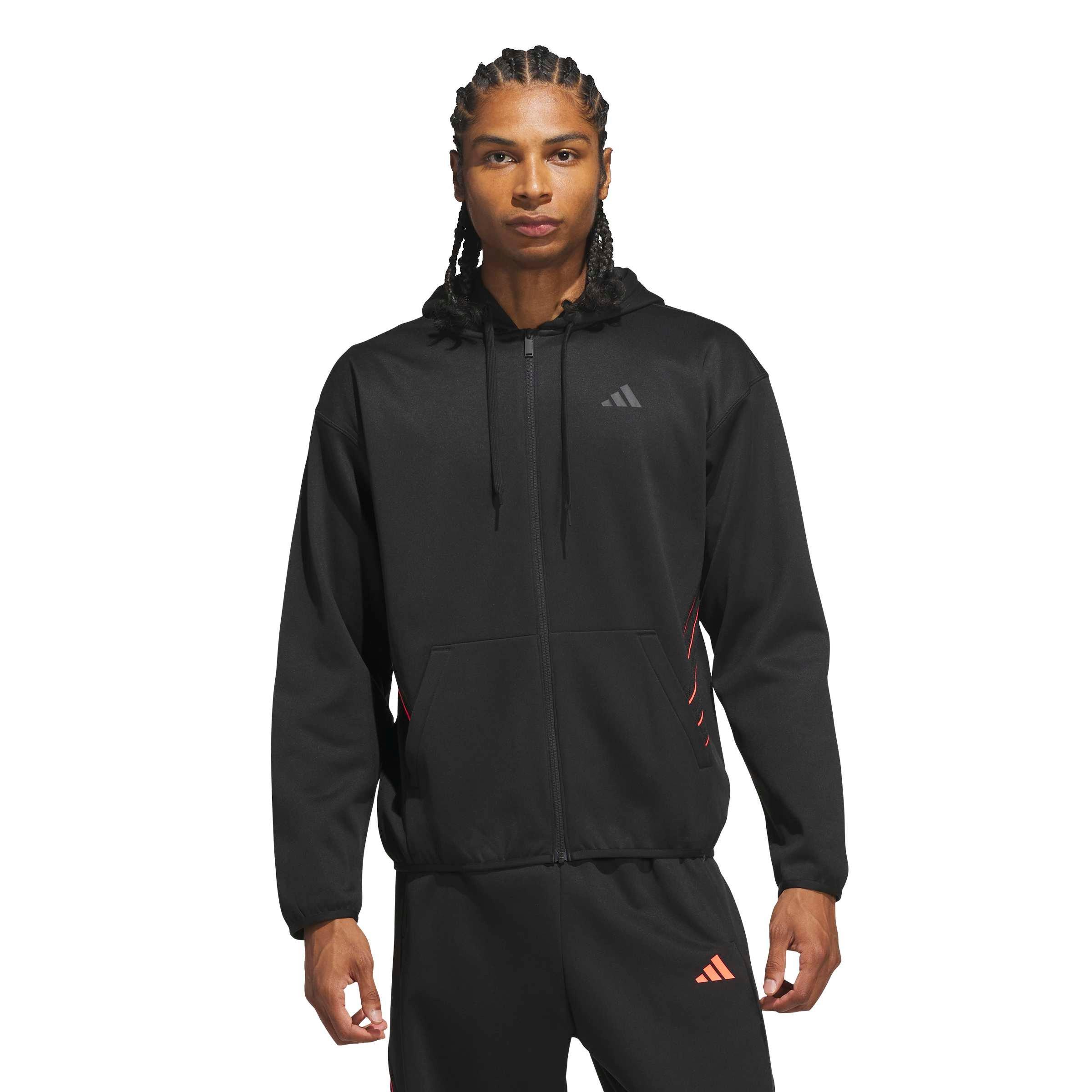 adidas Men's Crazy Warm Full-Zip Jacket - Black/Red - BLACK/RED